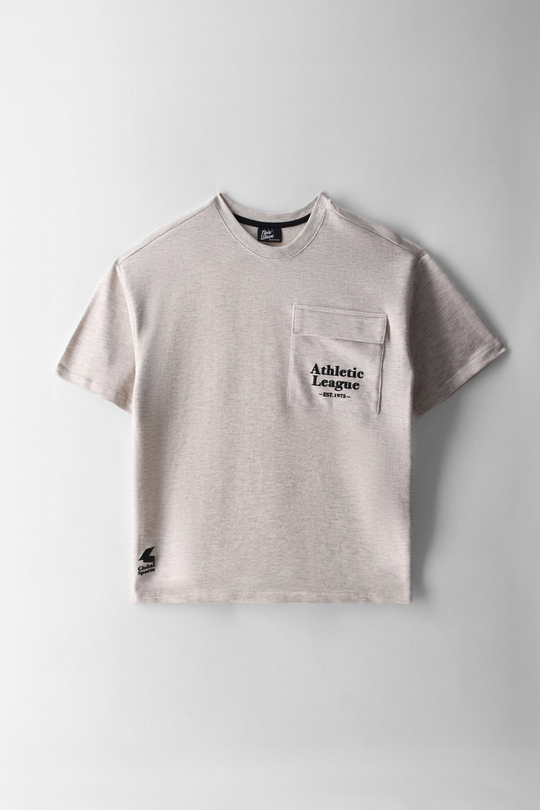 Boys Oversized Fleece T-Shirt - Oatmeal Melange