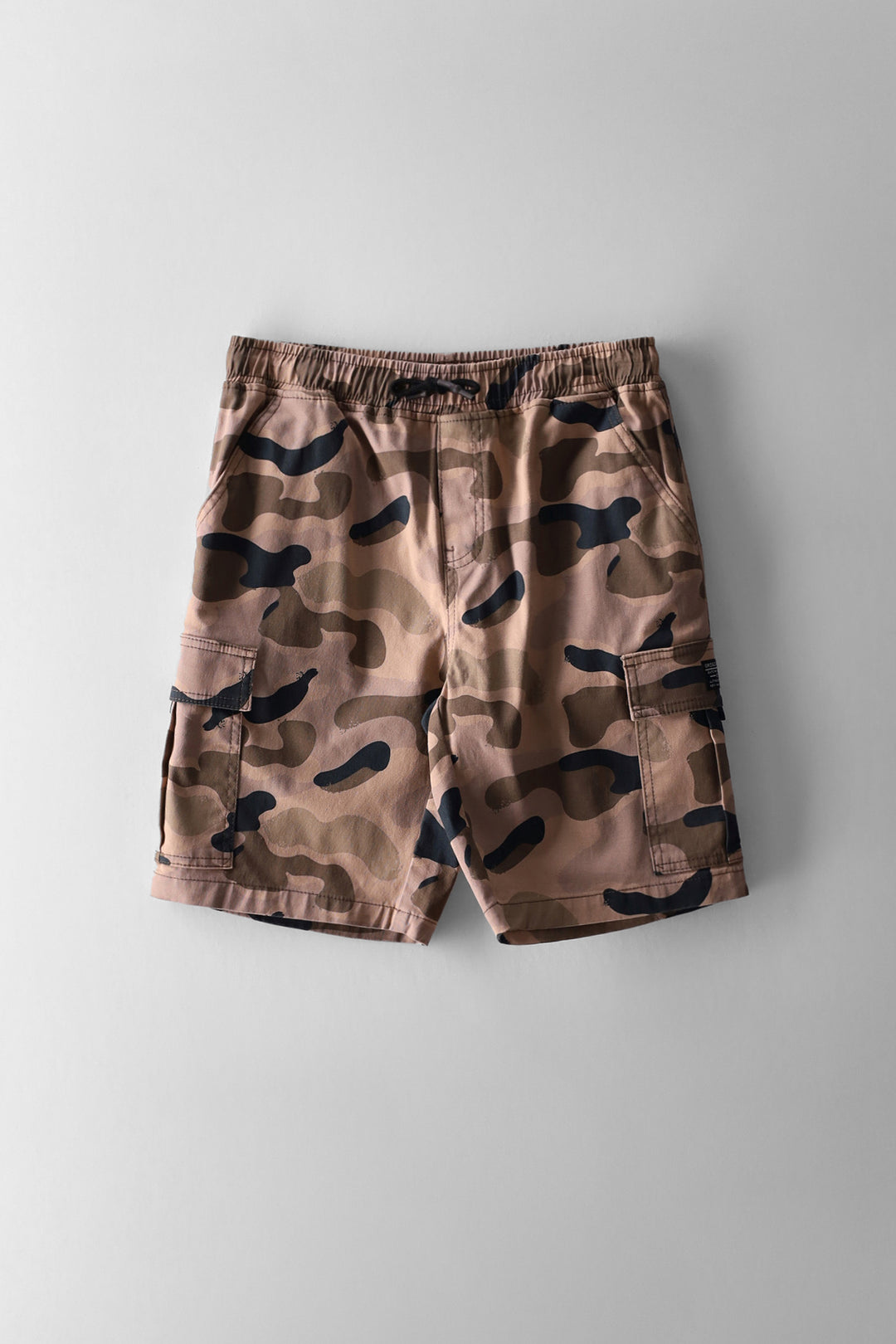 Camo Print Cargo Short - Brown