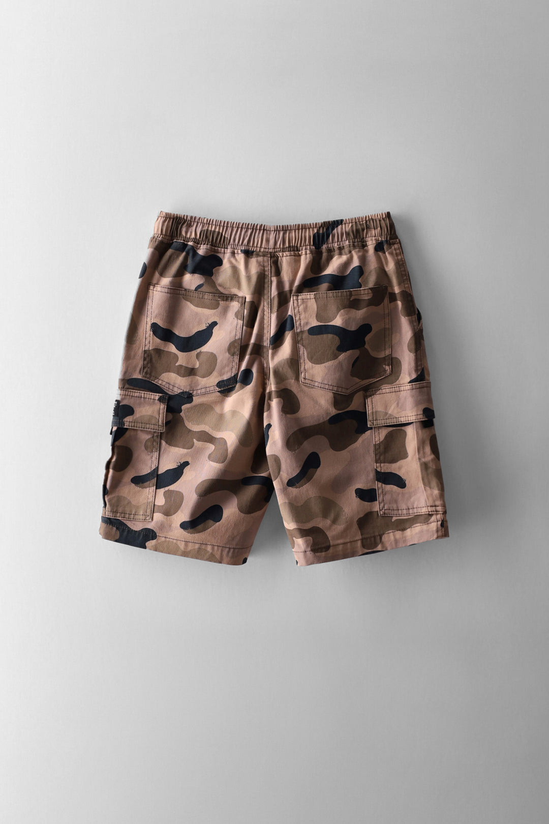 Camo Print Cargo Short - Brown
