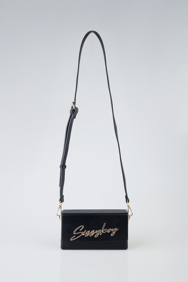 Belt Strap & Front Flap Detail Pauline Handbag - Black