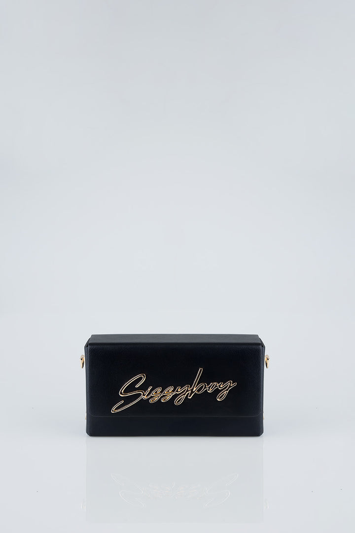 Belt Strap & Front Flap Detail Pauline Handbag - Black