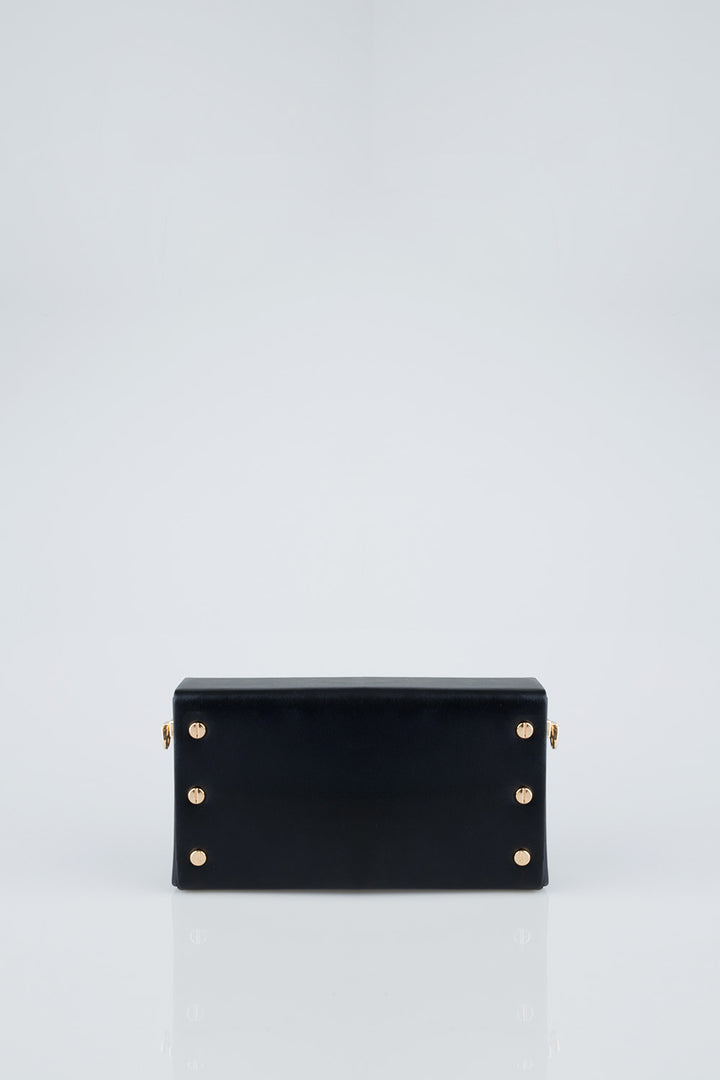 Belt Strap & Front Flap Detail Pauline Handbag - Black