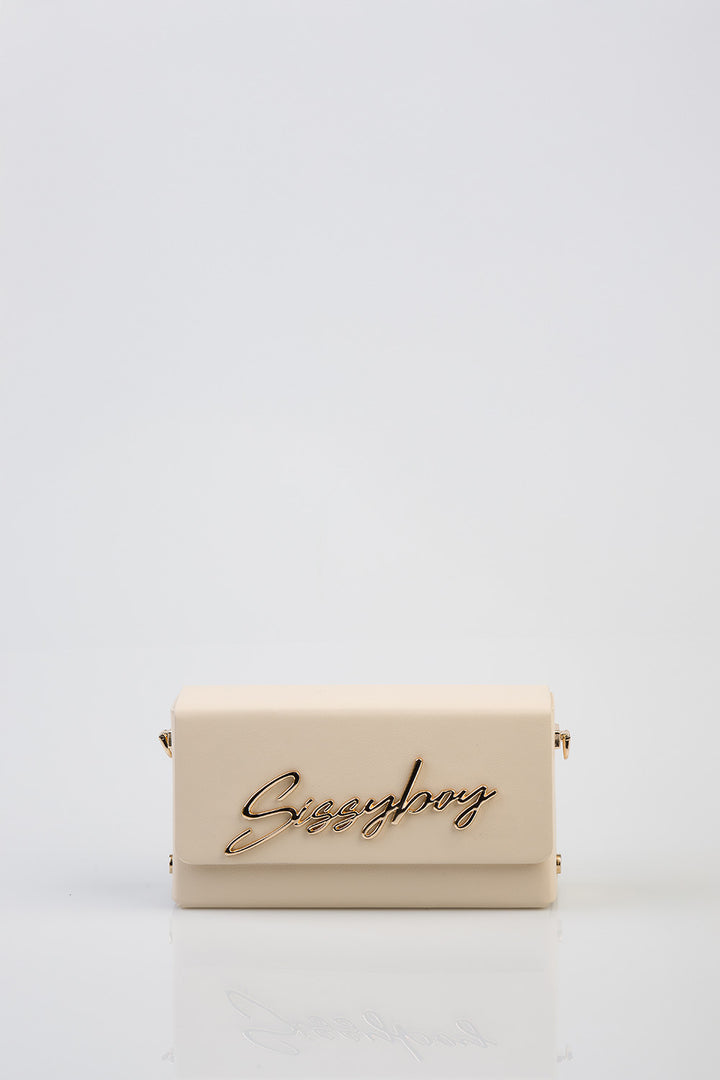 Belt Strap & Front Flap Detail Pauline Handbag - Ecru