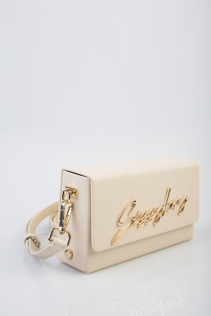 Belt Strap & Front Flap Detail Pauline Handbag - Ecru