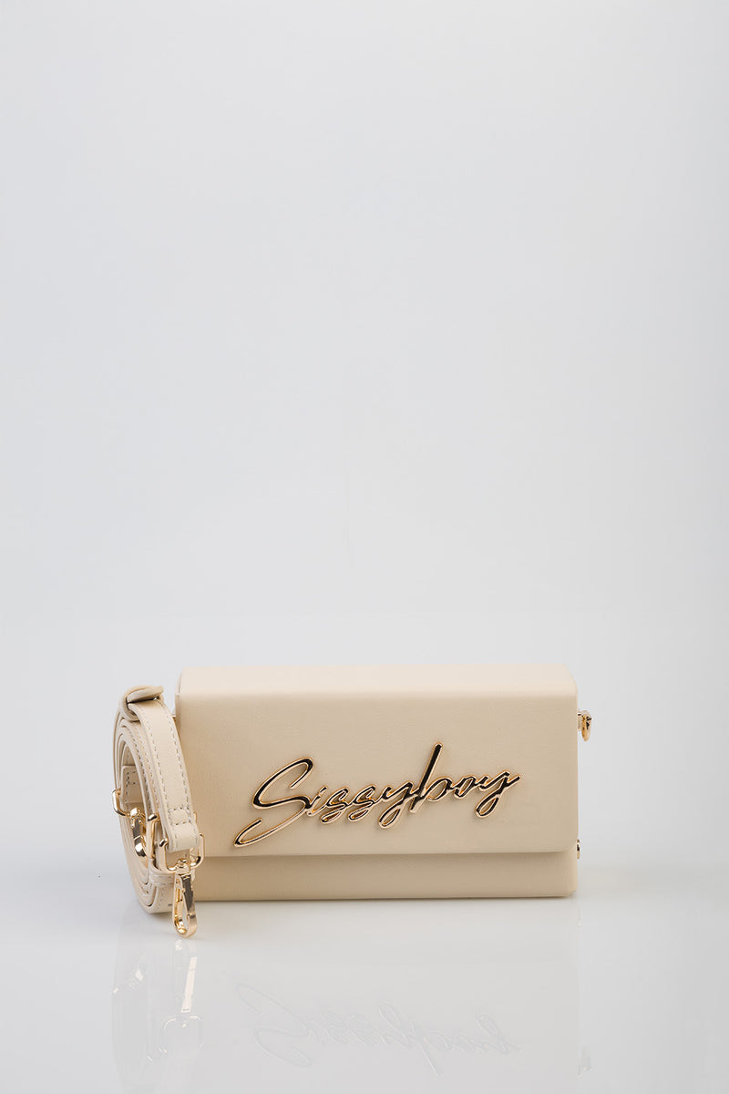 Belt Strap & Front Flap Detail Pauline Handbag - Ecru