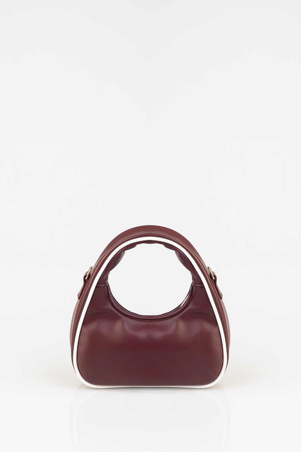Brigitte Handbag With Piping Detail - Burgundy