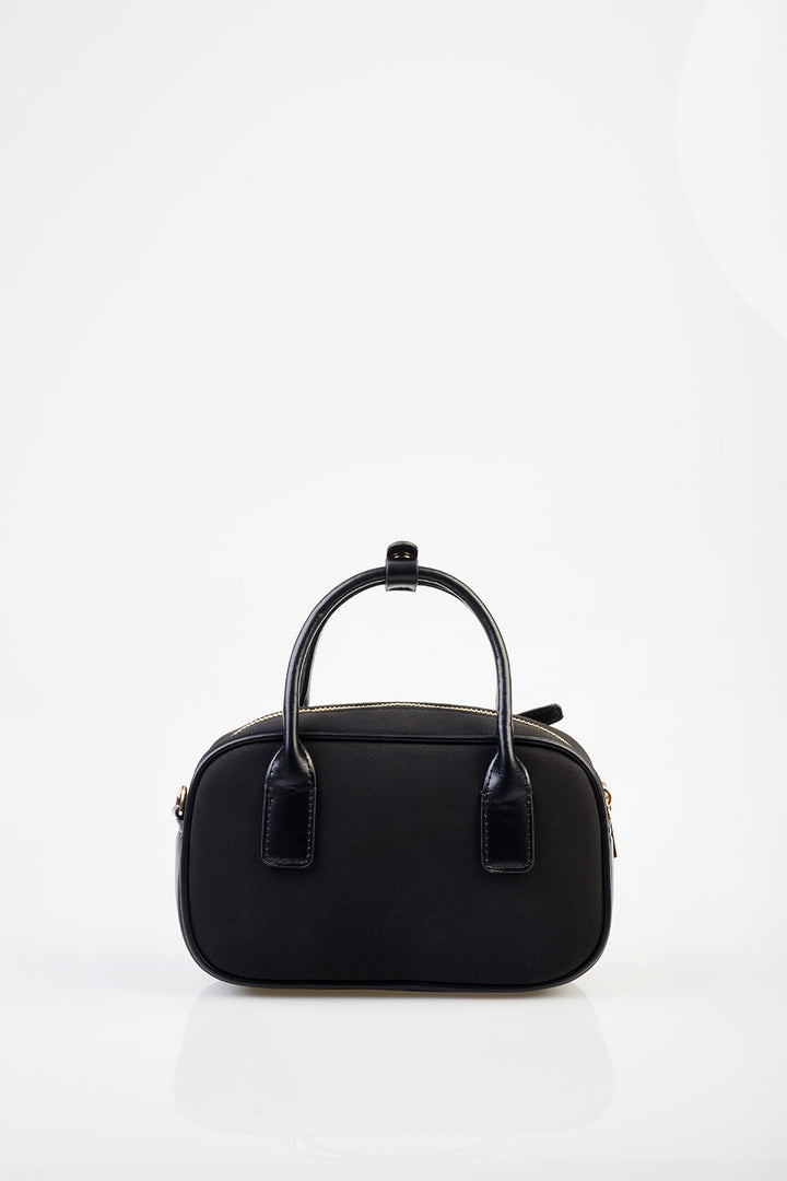 Zoe Bowler Handbag With Front Clip Detail & Mini Bow - Black