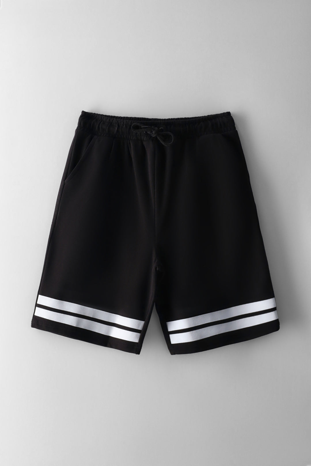 Boys Stripe Fleece Short - Black