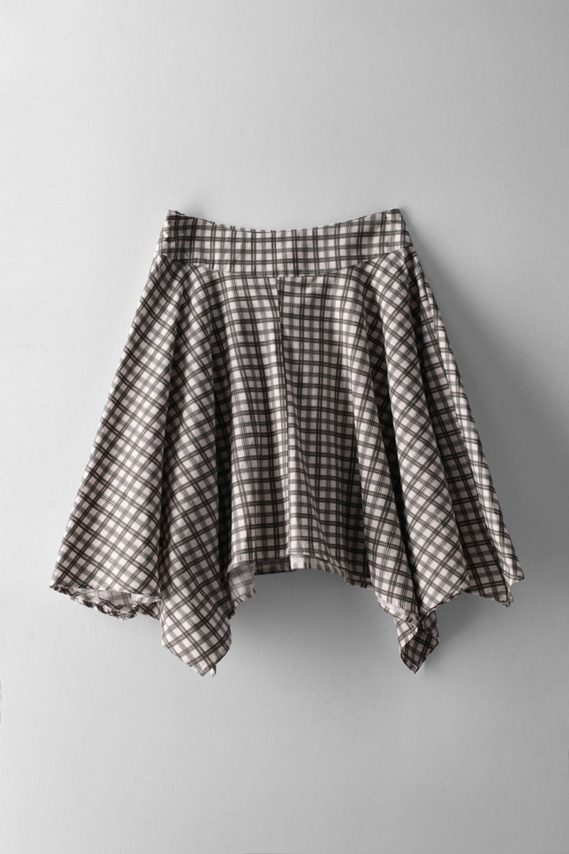 Girls Check Hankey Hem Skirt - Multi