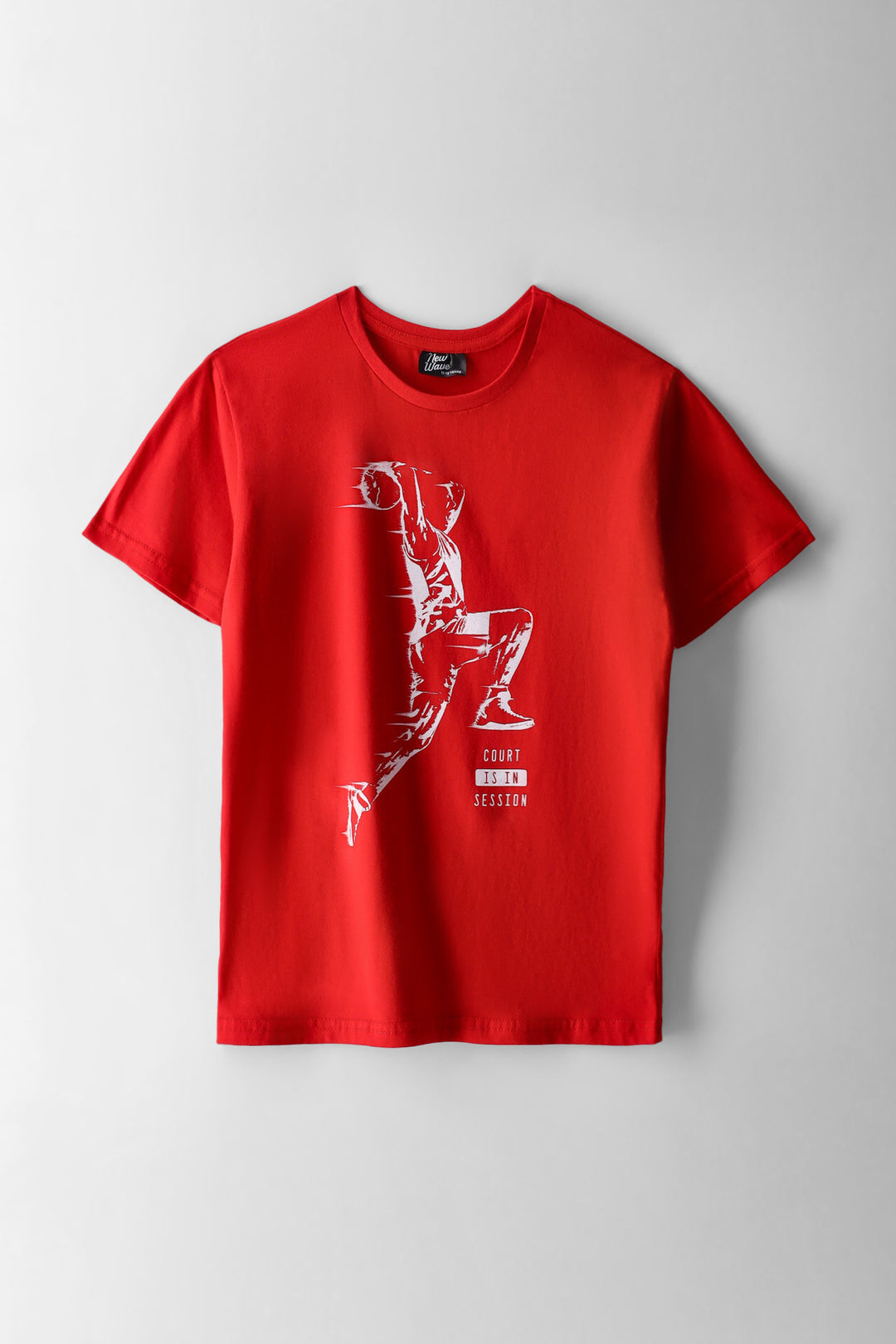Boys College Print T-Shirt - Red