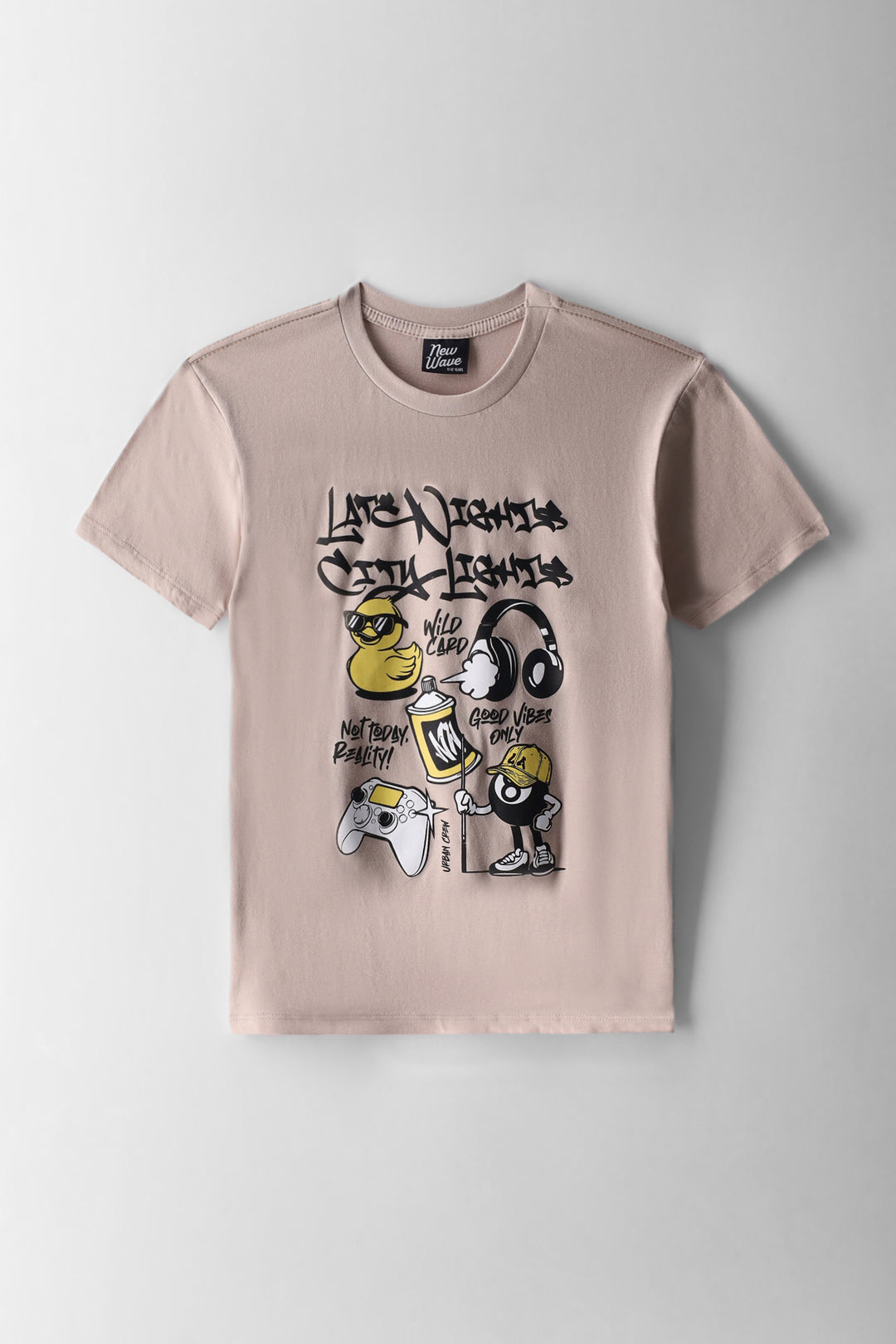 Boys Printed Tee - Stone