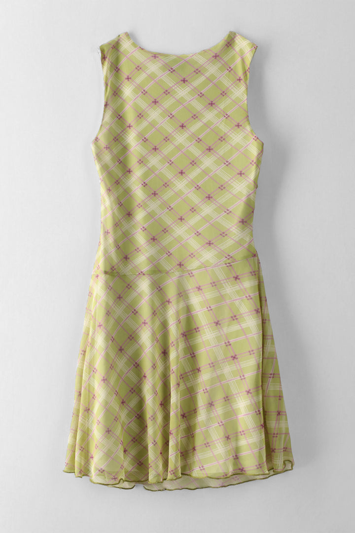 Girls Hankey Hem Mesh Dress - Multi