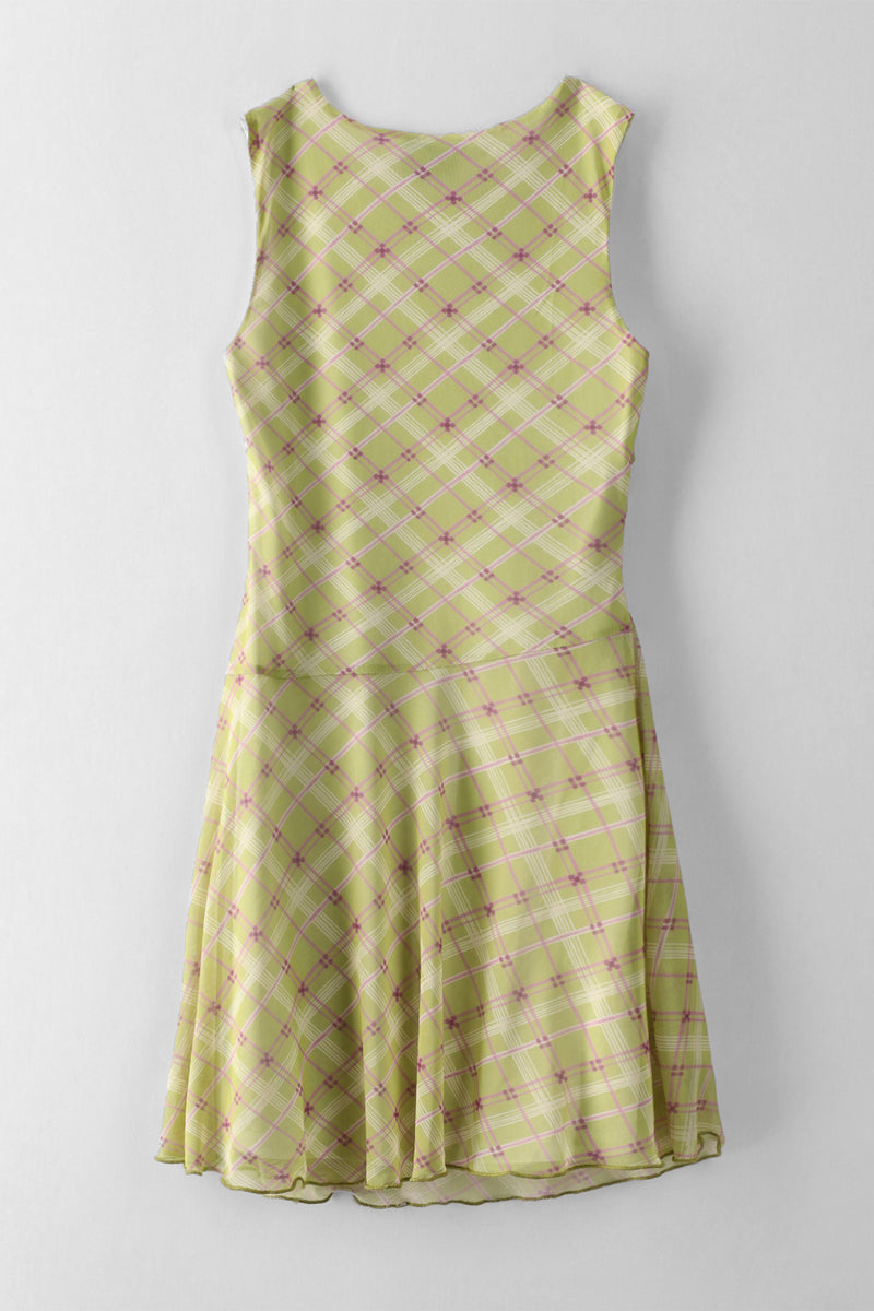 Girls Hankey Hem Mesh Dress - Multi