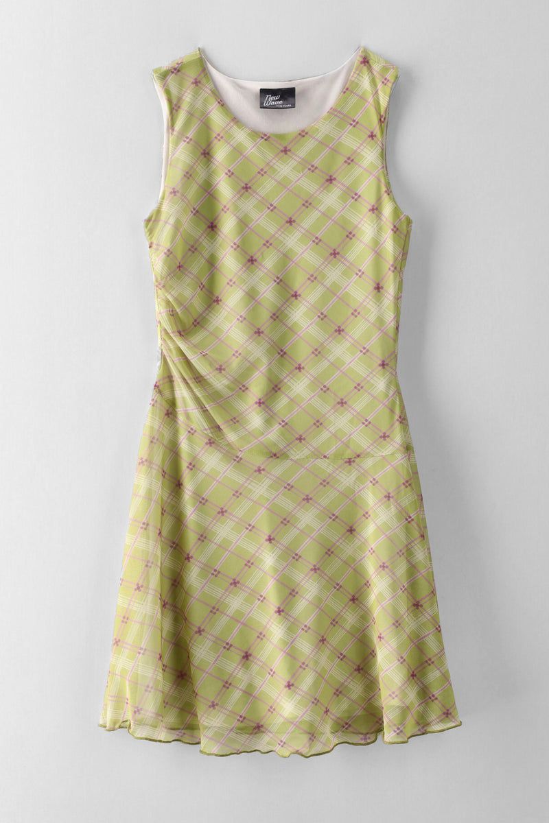 Girls Hankey Hem Mesh Dress - Multi