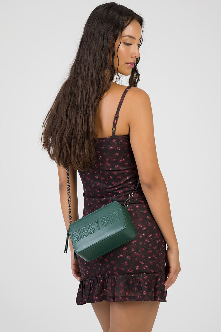 Camera Handbag With Embossed Logo Print - Teal