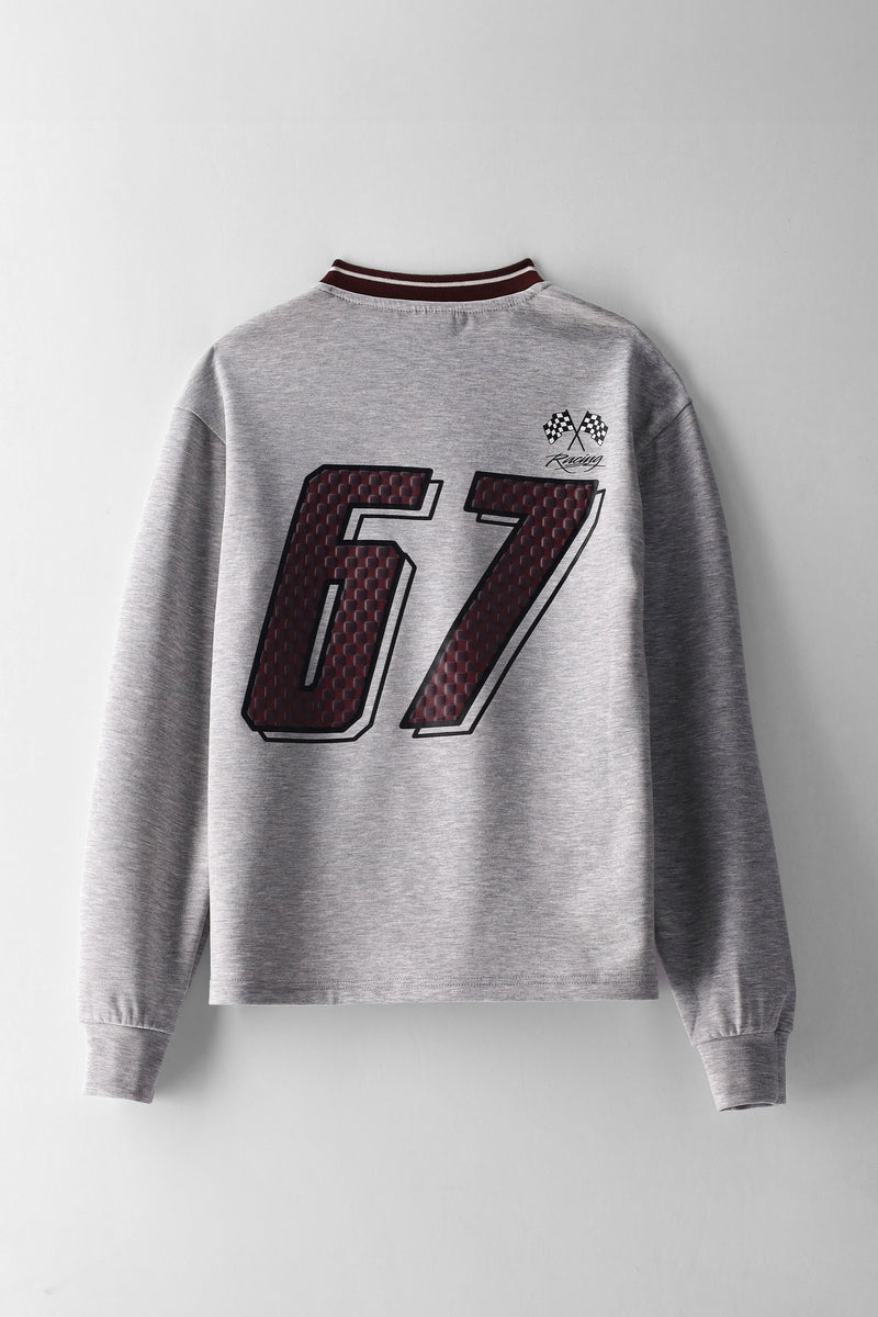 Boys Long Sleeve Soft Scuba Sport Tee - Grey Melange