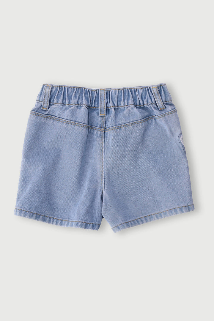 Pre-Girls Butterfly Denim Skort - Light Blue