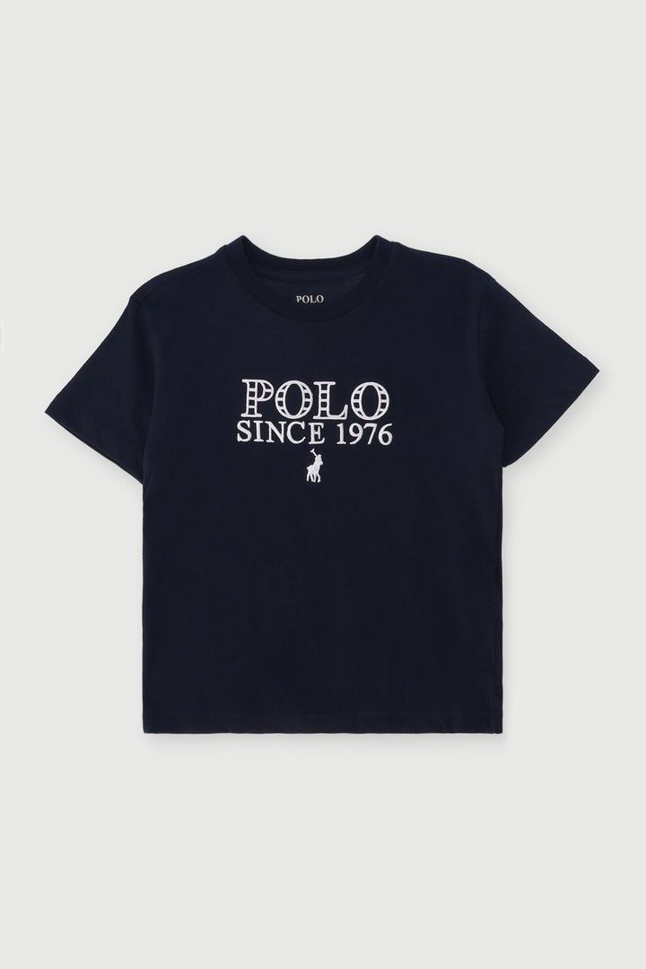 Pre-Girls Isla Embroidered Tee - Navy