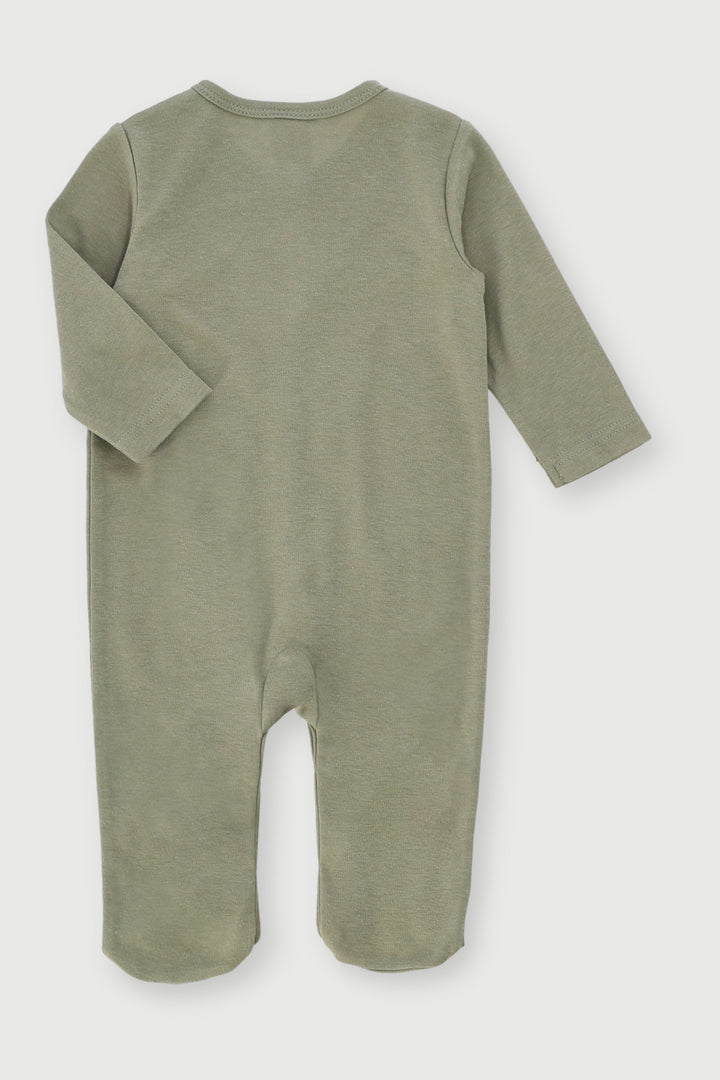Baby Boys Long Sleeve Basics Sleepsuit - Fatigue