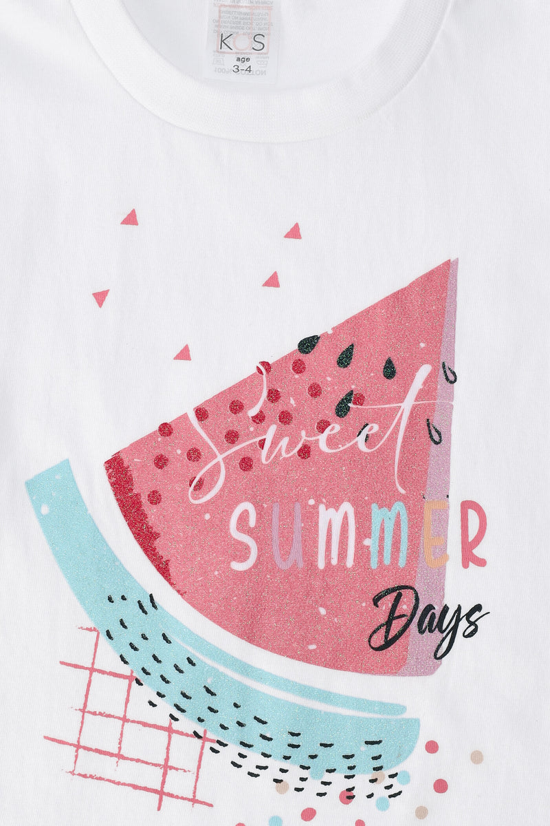 Pre-Girls Watermelon Tee - White