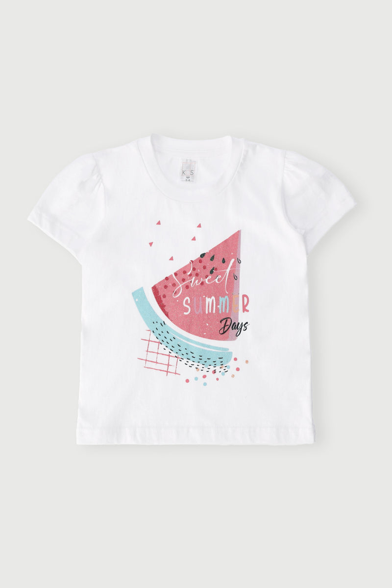 Pre-Girls Watermelon Tee - White