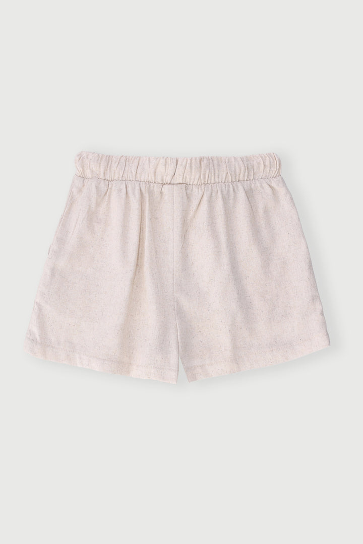 Pre-Girls Pulll On Linen Shorts - Stone
