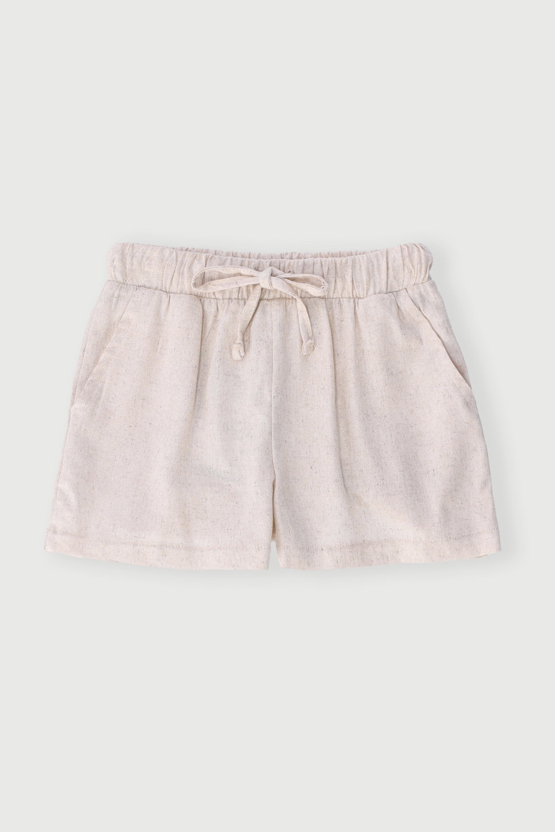 Pre-Girls Pulll On Linen Shorts - Stone