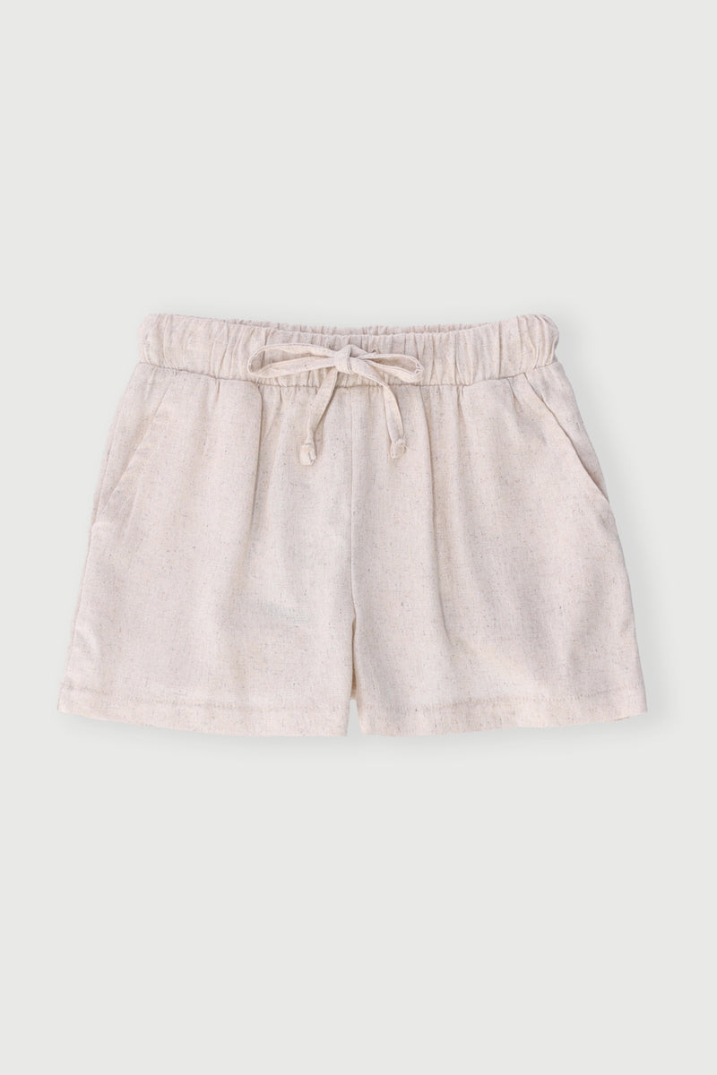 Pre-Girls Pulll On Linen Shorts - Stone