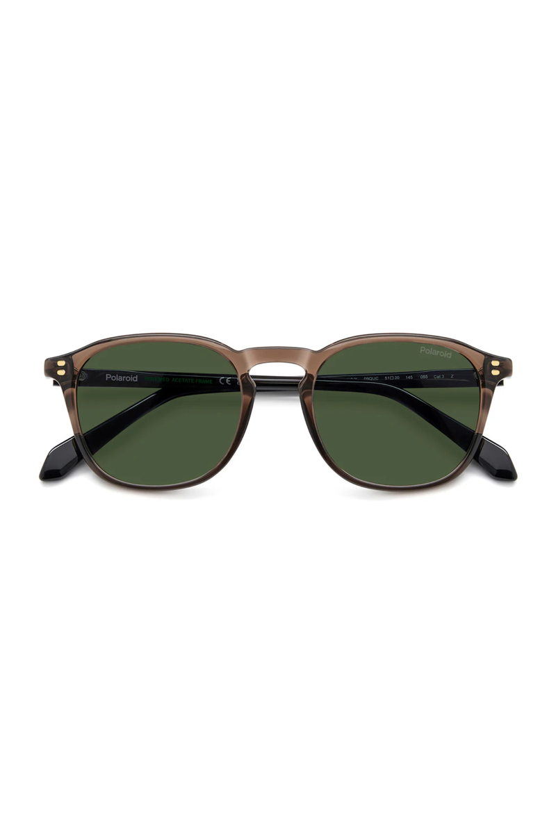 Round Brown Frame - Green