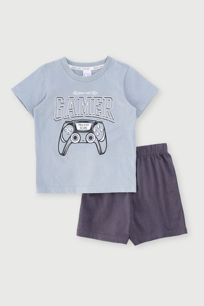 Pre-Boys Short Sleeve Gamer Sleep Set - Sage