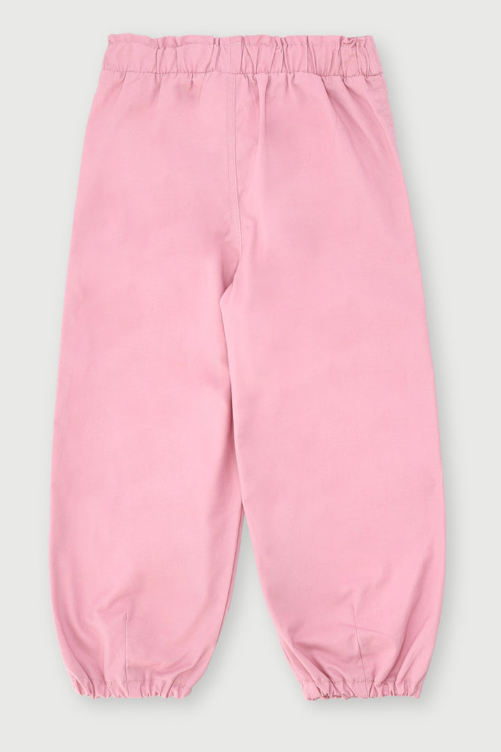 Pre-Girls Paperbag Belt Twill Pants - Pink