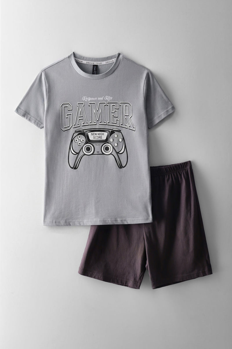 Boys Short Sleeve Gamer Sleep Set - Multi