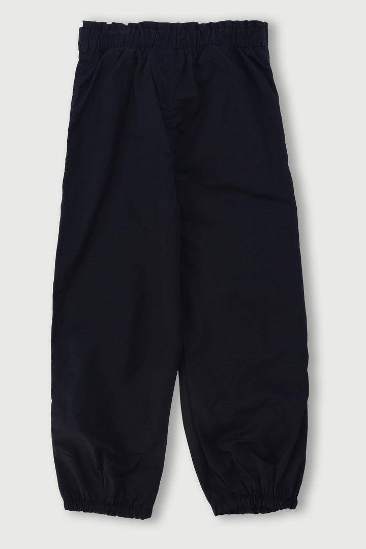 Pre-Girls Paperbag Belt Twill Pants - Black