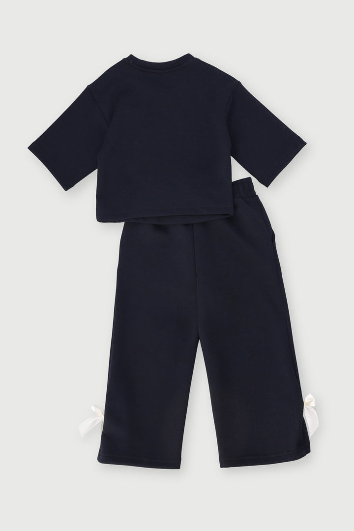 Pre-Girls Scuba Bows Pant Set - Black