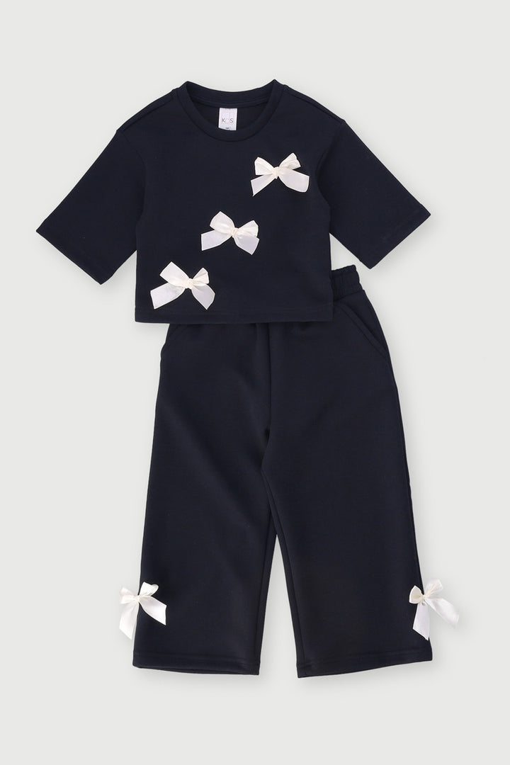 Pre-Girls Scuba Bows Pant Set - Black