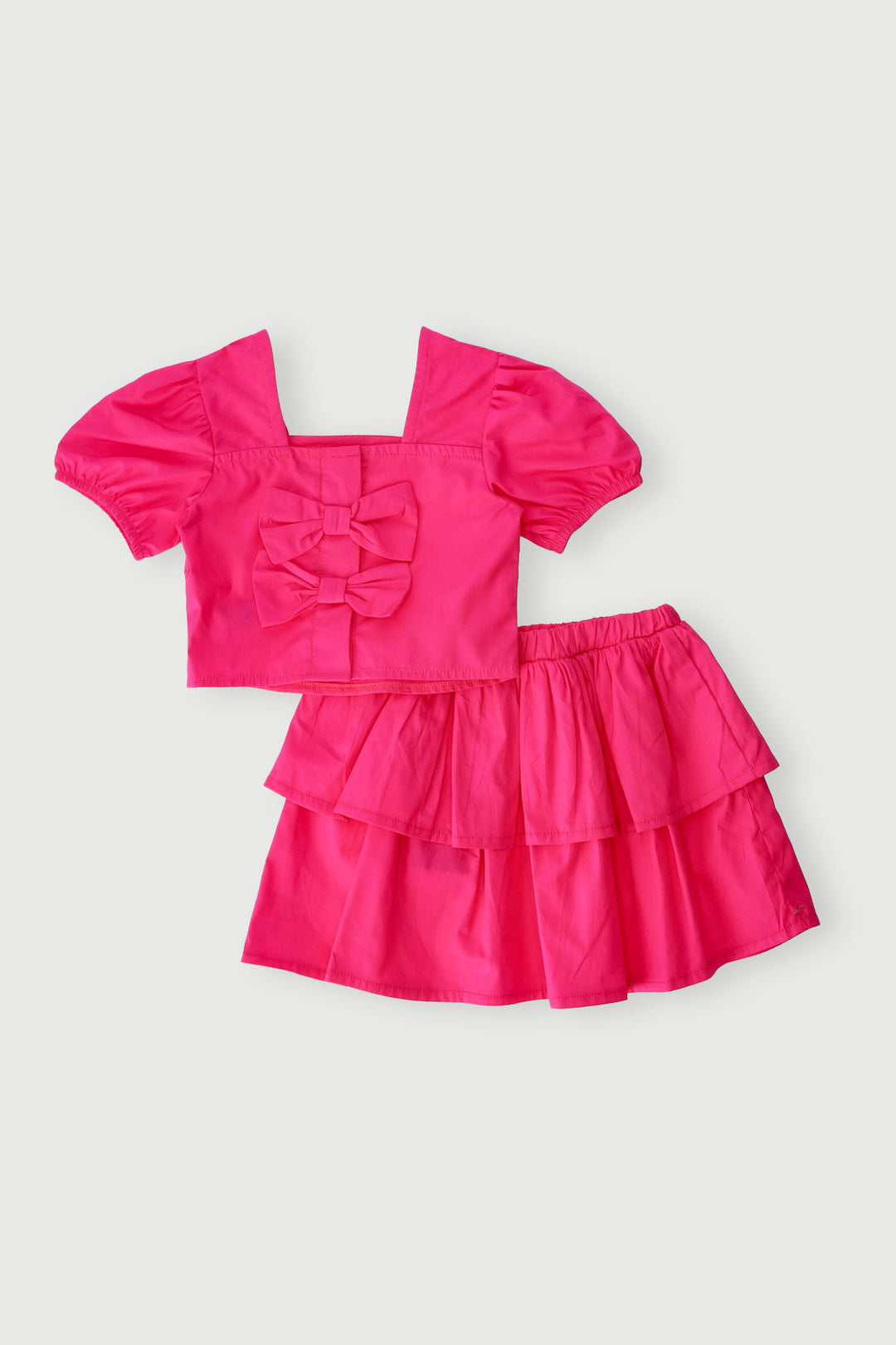 Pre-Girls Bows Skirt Set - Cerise