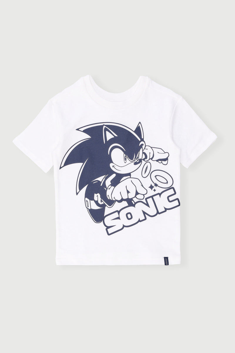 Pre-Boys Sonic Short Sleeve Fleece Crew Top - White