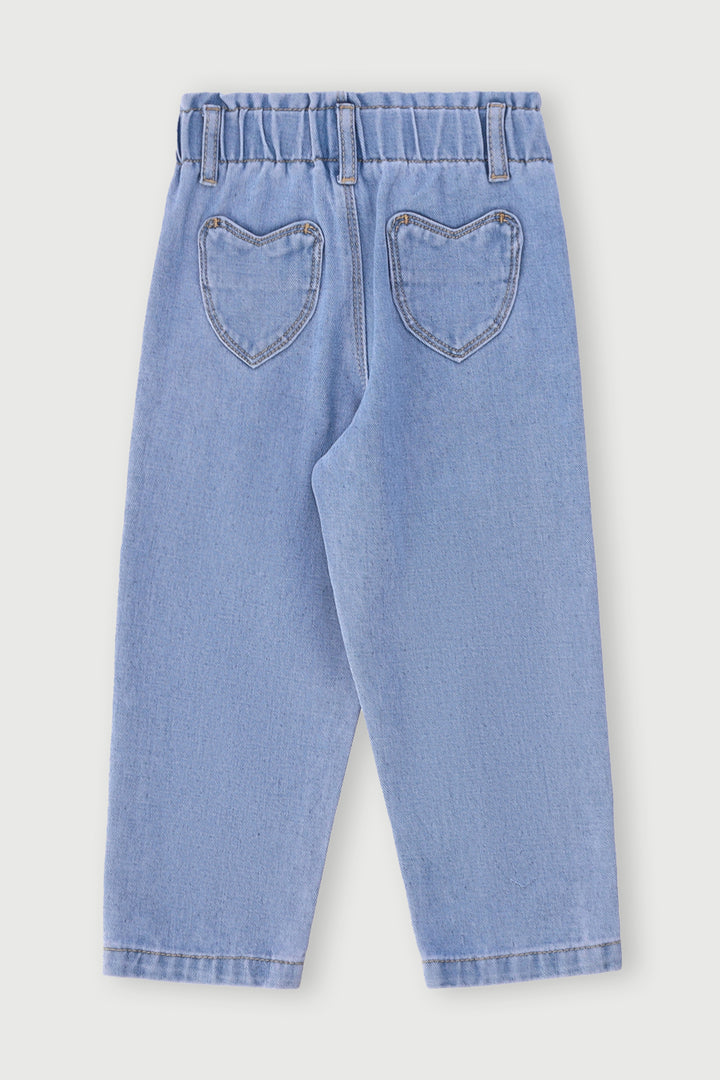 Pre-Girls Heart Pockets Denim - Light Wash