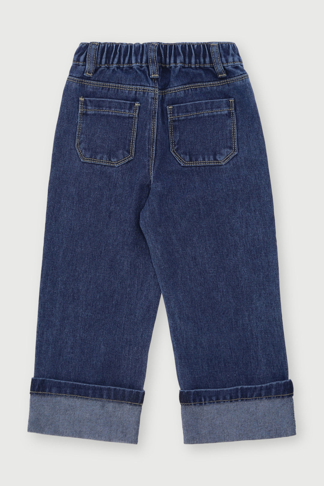 Pre-Girls Turn Up Denim - Dark Blue