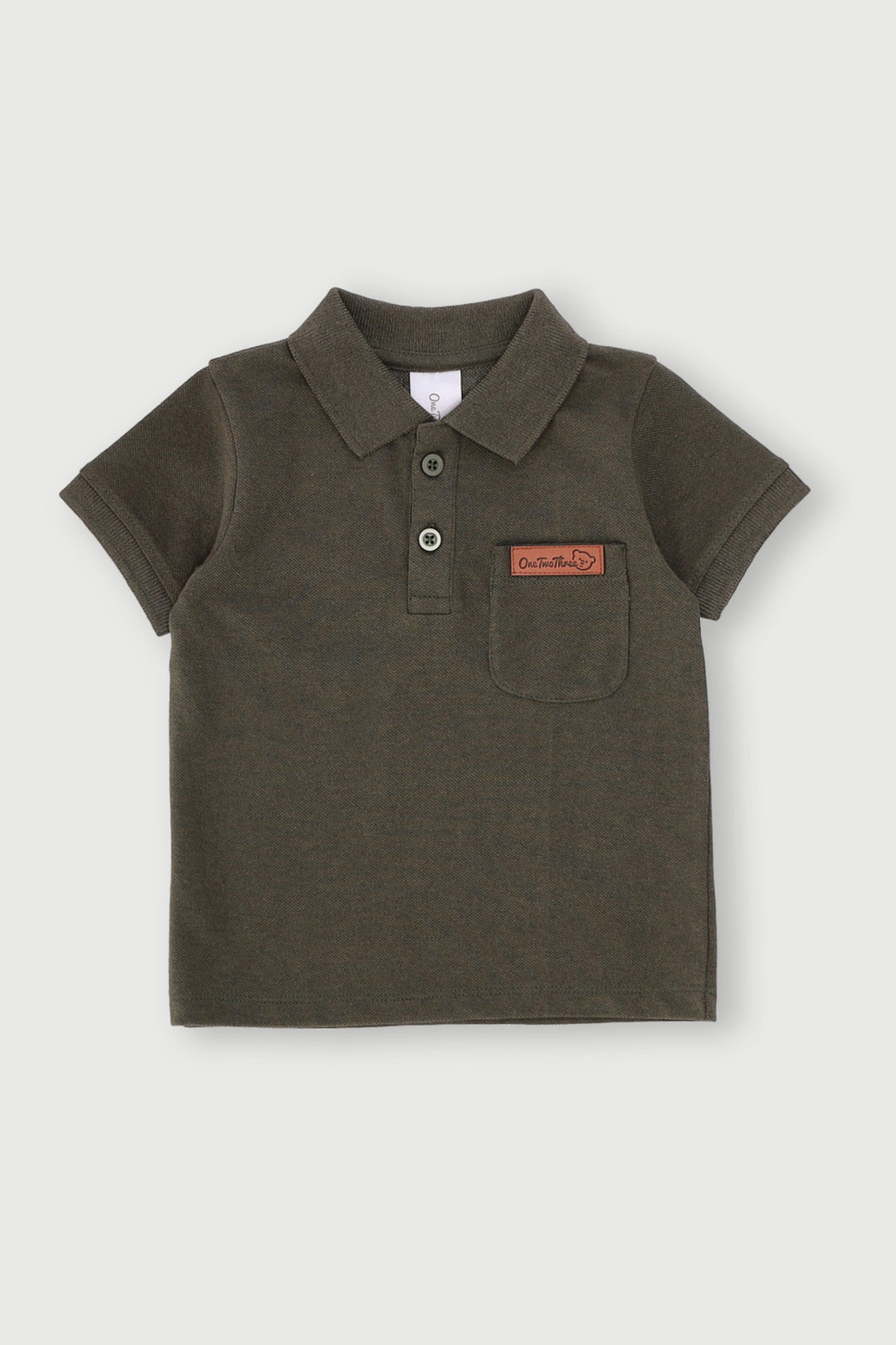 Baby Boys Short Sleeve Golfer - Fatigue