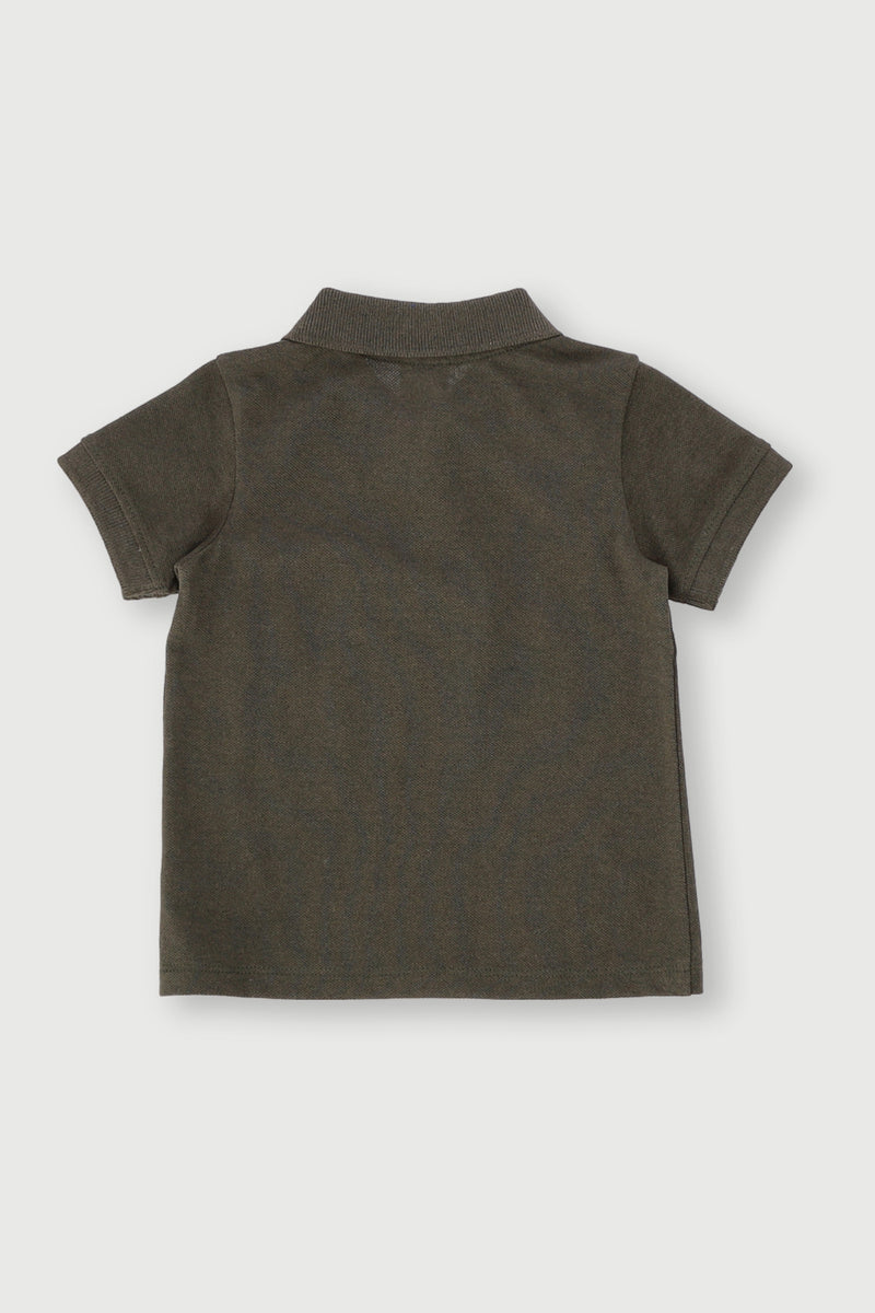 Baby Boys Short Sleeve Golfer - Fatigue