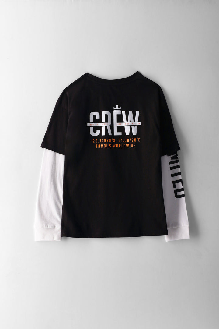 Boys Twofer Limited Print T-Shirt - Black/White