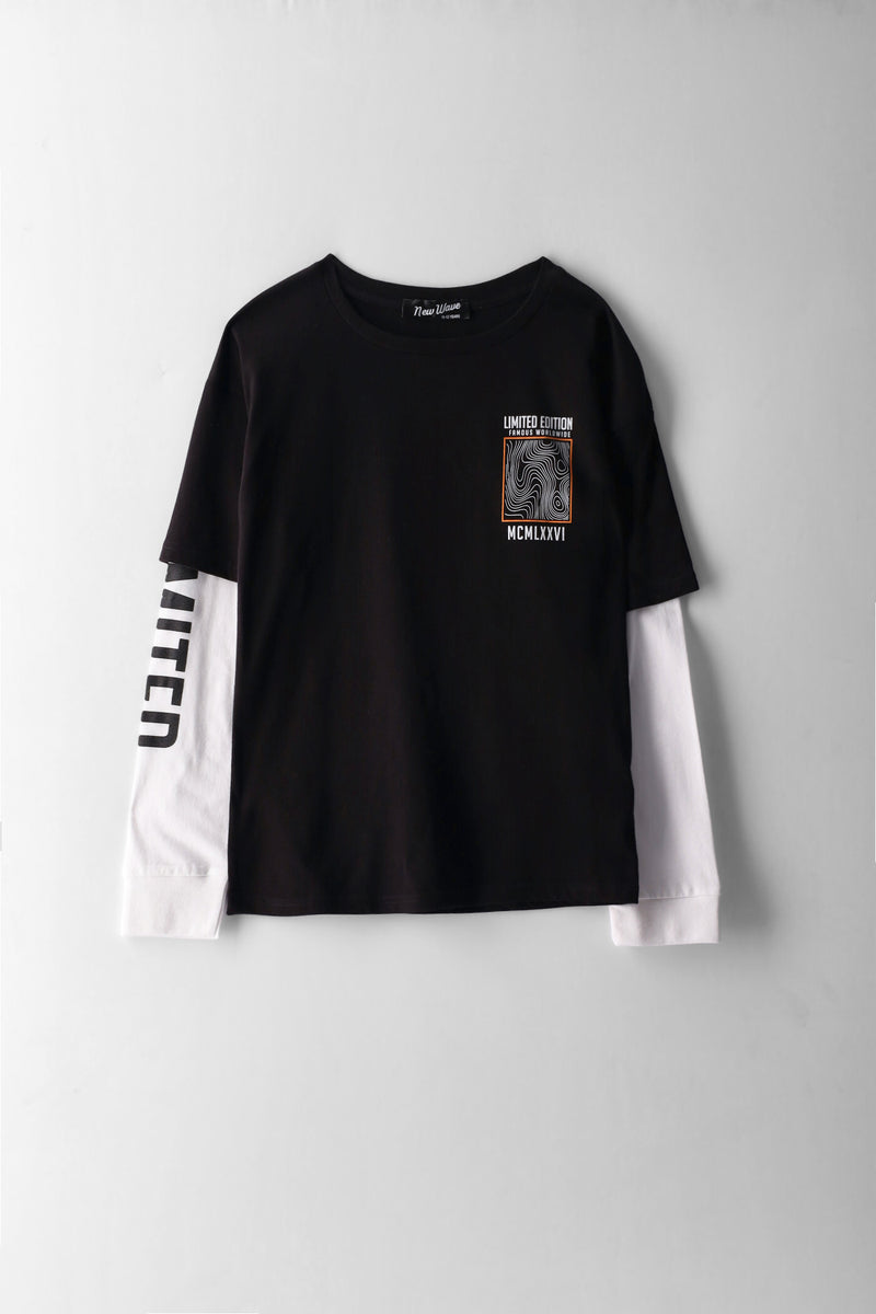 Boys Twofer Limited Print T-Shirt - Black/White