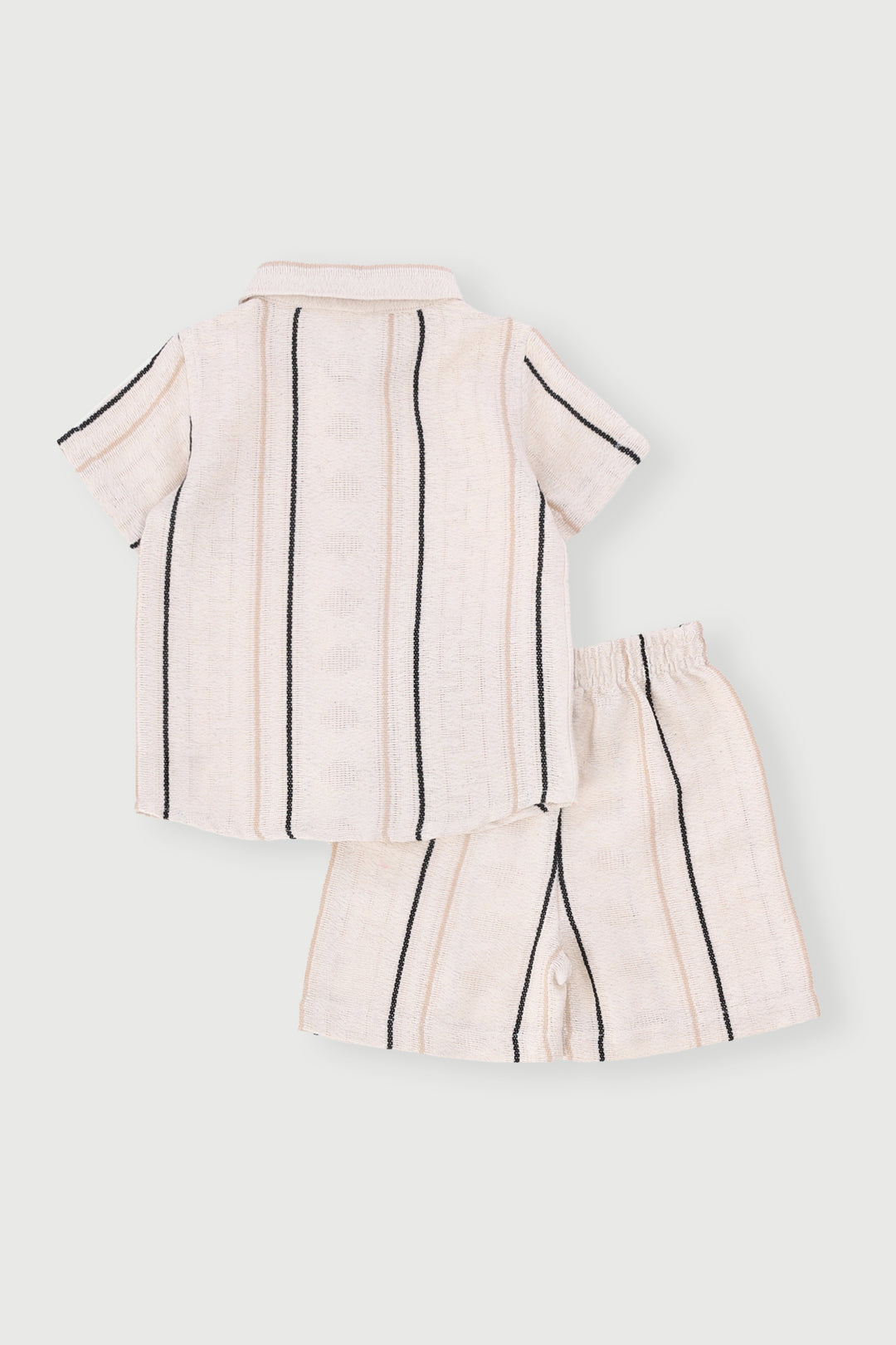 Baby Boys Woven Stripe Shirt & Shorts - Cream