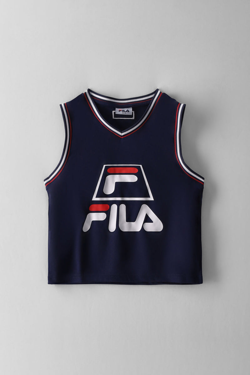 Girls Lacy Vest - Navy