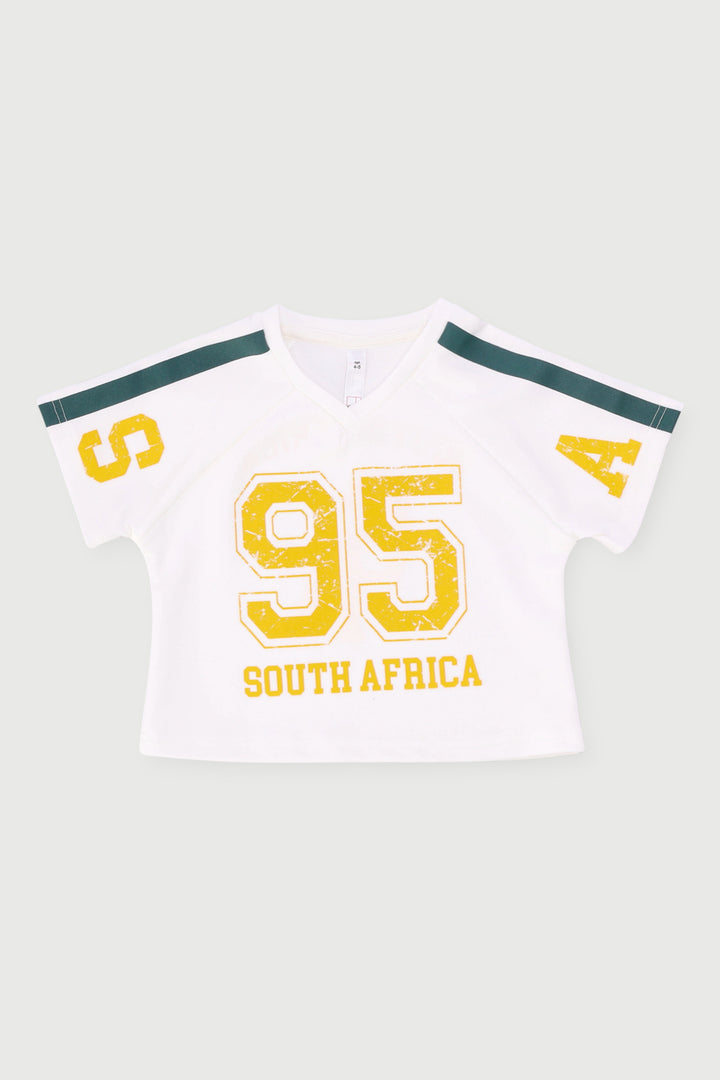Pre-Girls Soccer 95 V-Neck Tee - Cream
