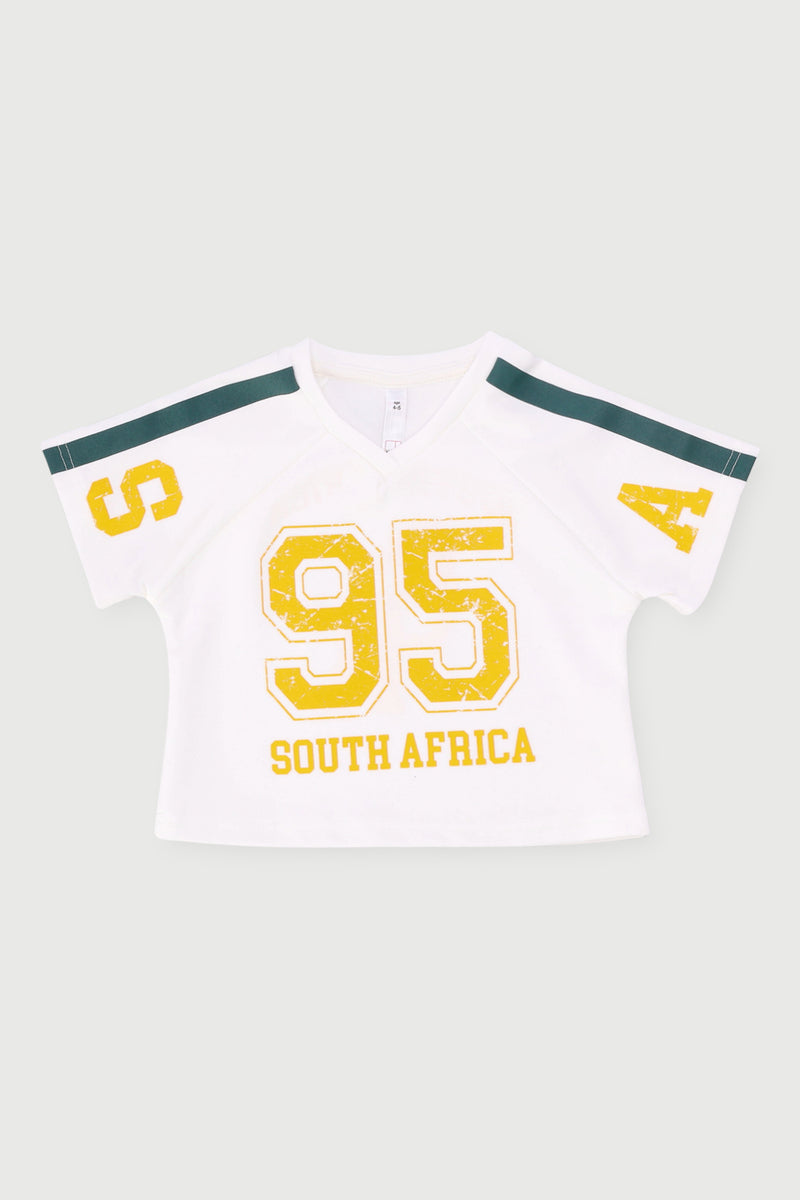 Pre-Girls Soccer 95 V-Neck Tee - Cream
