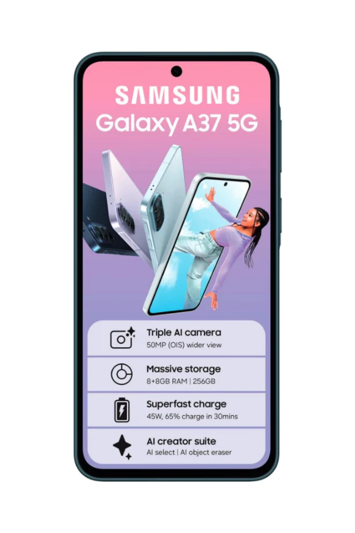 A37 256GB 5G Dual Sim Cellphone - Grey