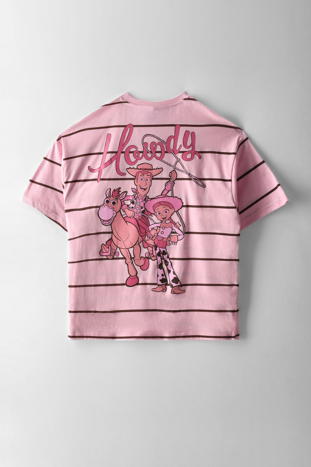 Girls Toy Story Oversized Stripe Tee - Pink