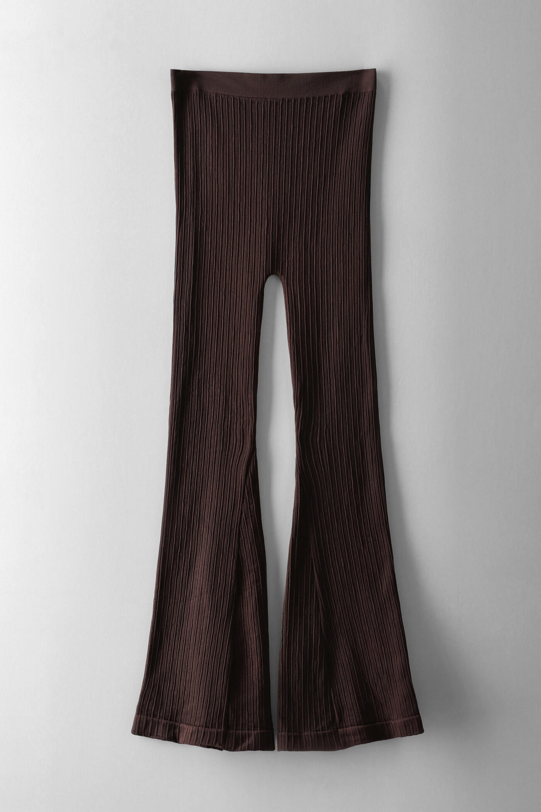 Girls Seamless Ribbed Flare Leggings - Chocolate